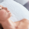 Woman with smooth skin after microneedling